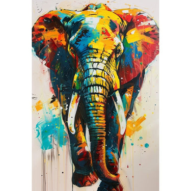 Multi Coloured Elephant Canvas
